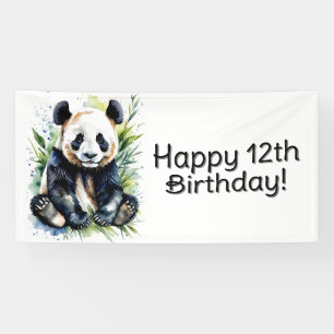 Beautiful Watercolor Panda Bear Custom  Banner