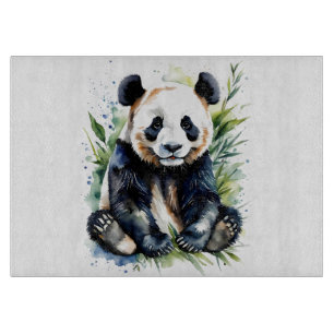 Beautiful Watercolor Panda Bear Cutting Board