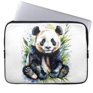 Beautiful Watercolor Panda Bear Laptop Sleeve