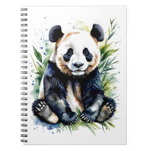 Beautiful Watercolor Panda Bear Notebook