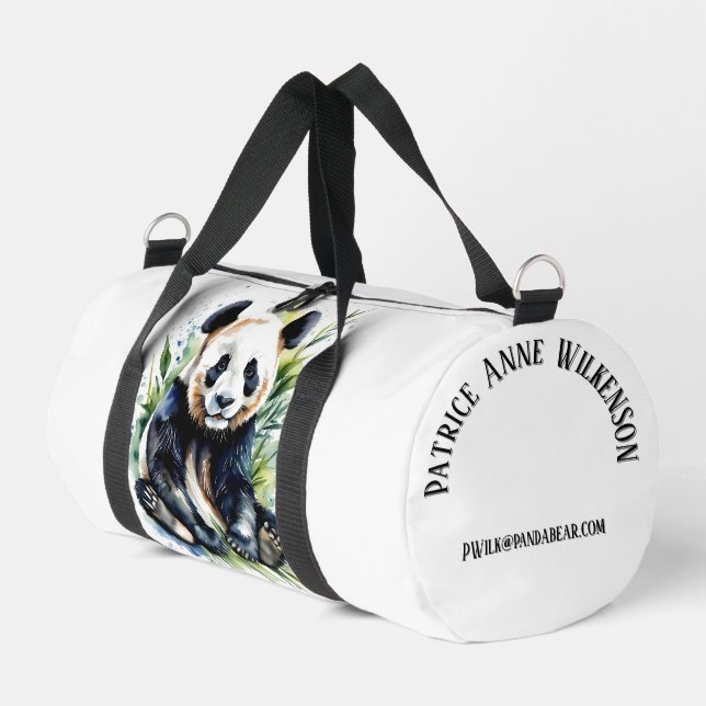 Beautiful Watercolor Panda Bear Personal Duffle Bag (Left Corner)
