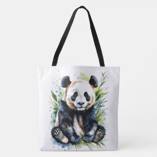 Beautiful Watercolor Panda Bear  Tote Bag