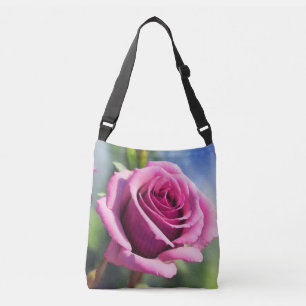 Beautiful Watercolor Pink Rose Modern Collection Crossbody Bag