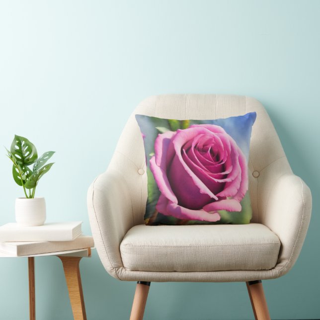 Beautiful Watercolor Pink Rose Modern Collection Cushion (Chair)