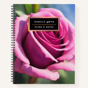 Beautiful Watercolor Pink Rose Modern Collection Notebook