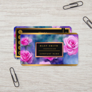 Beautiful Watercolor Pink Rose Trendy Collection Business Card