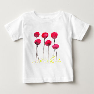 Beautiful watercolor poppies baby T-Shirt
