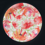 Beautiful Watercolor Poppy Flower Design Paper Plate<br><div class="desc">Beautiful Watercolor Poppy Flower Design</div>