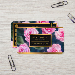 Beautiful Watercolor Popular Pink Roses Collection Business Card