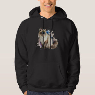 Beautiful Watercolor Ragdoll cat Portrait Hoodie