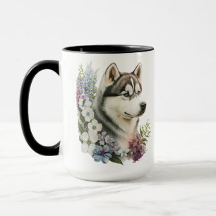 BEAUTIFUL WATERCOLOR SIBERIAN HUSKY DOG MUG