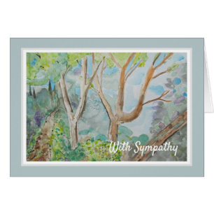 Beautiful Watercolor Trees Sympathy Card
