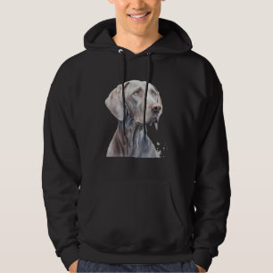 Beautiful Watercolor Weimaraner Portrait Hoodie