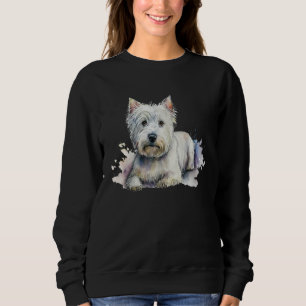 Beautiful Watercolor Westie Portrait Sweatshirt