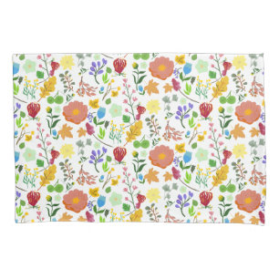 Beautiful watercolor wildflower pillowcase