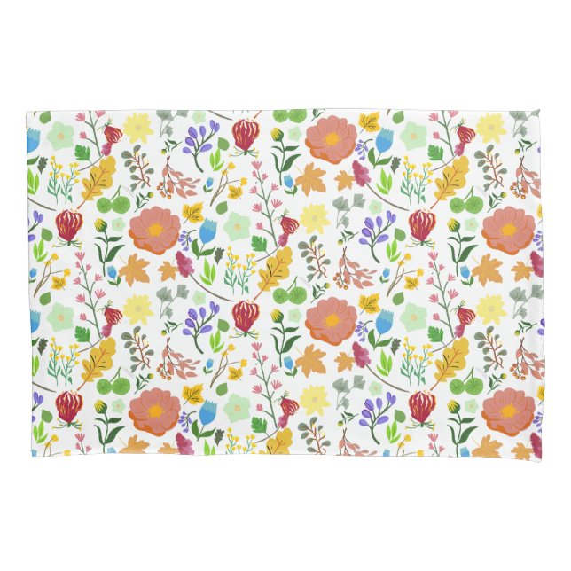 Beautiful watercolor wildflower pillowcase (Front)
