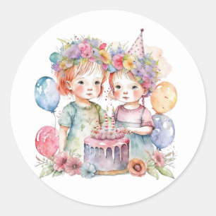 Beautiful watercolour Birthday Stickers