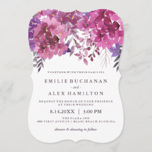 Beautiful Watercolour Hydrangeas and Botanicals Invitation