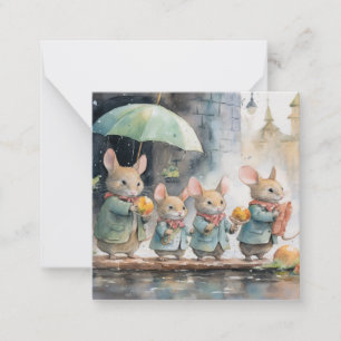 Beautiful Watercolour Mouse Card