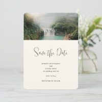 Beautiful Waterfall by a Lush Green Forest Wedding