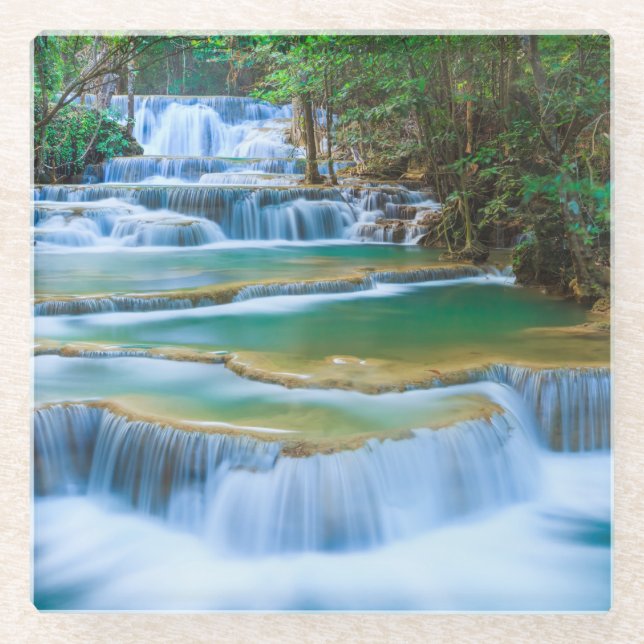 Beautiful Waterfall Glass Coaster (Front)