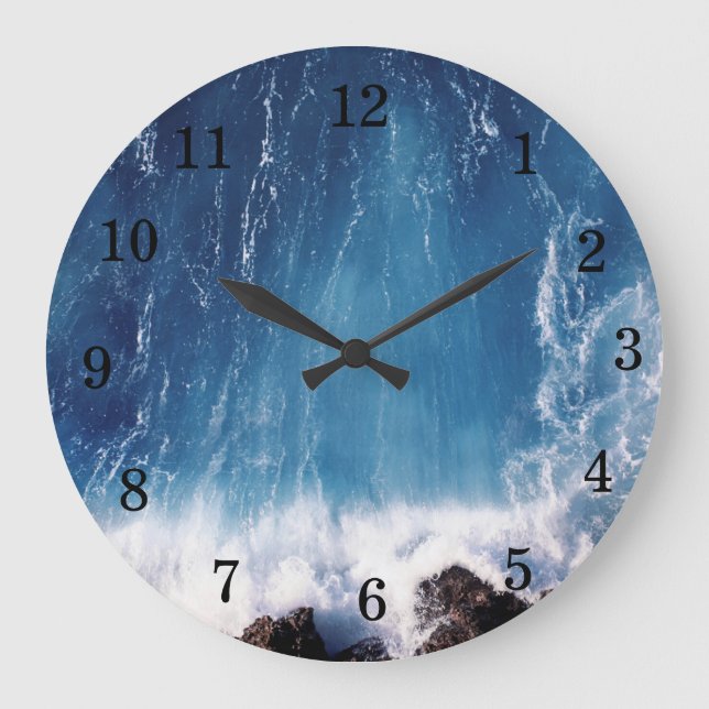 "BEAUTIFUL WATERFALL" LARGE ROUND WALL CLOCK (Front)
