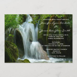 Beautiful Waterfall Nature Wedding Invitations