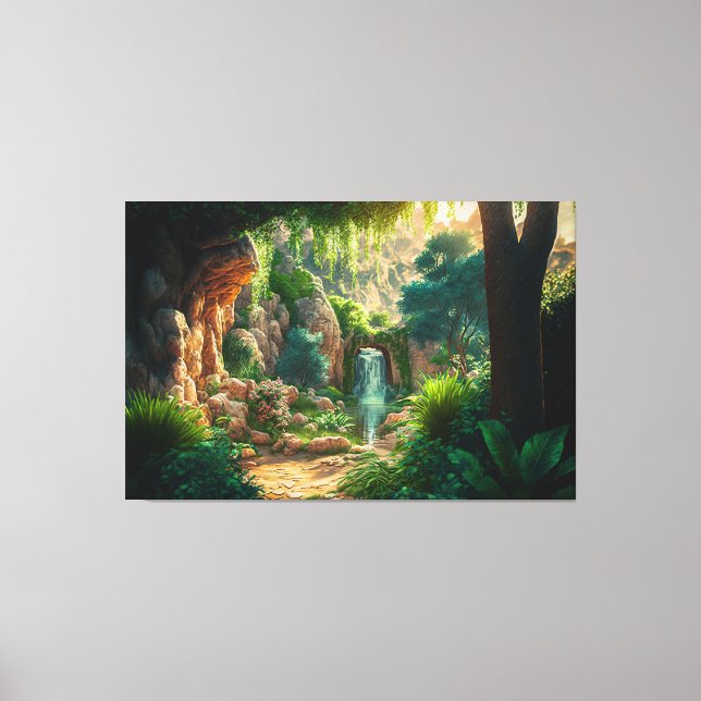 Beautiful Waterfall Scene  Canvas Print (Front)