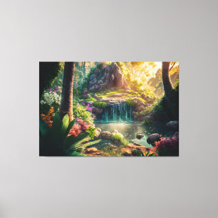 Beautiful Waterfall Scene Canvas Print