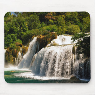 Beautiful Waterfall & Stream in the Forest Mouse Pad