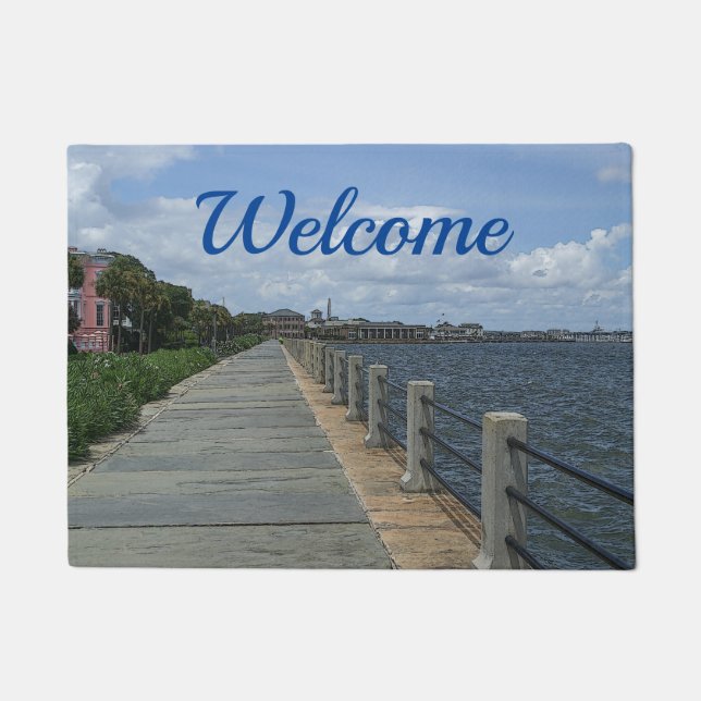Beautiful Waterfront Walkway Welcome Doormat (Front)