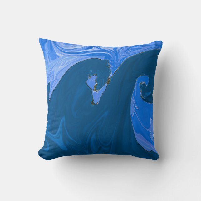 Beautiful Waves Abstract Painting Wall Art Cushion (Front)