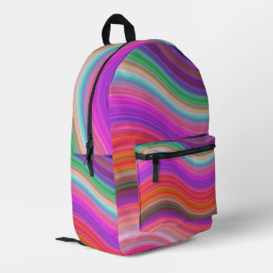 Beautiful Wavy Colours of the Rainbow Printed Backpack