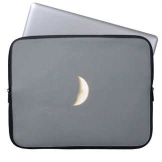 Beautiful Waxing Crescent Moon at Dusk Laptop Sleeve