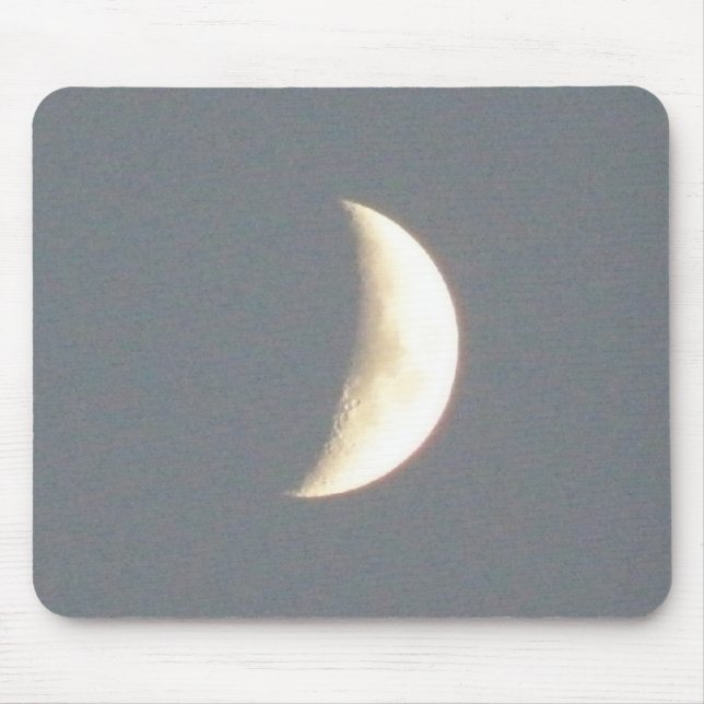 Beautiful Waxing Crescent Moon at Dusk Mousepa Mouse Pad (Front)