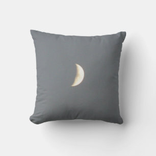 Beautiful Waxing Crescent Moon at Dusk Pillow
