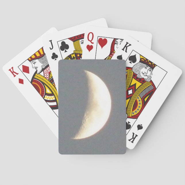 Beautiful Waxing Crescent Moon at Dusk Playing Cards (Back)