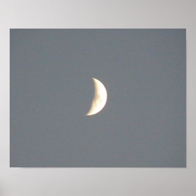 Beautiful Waxing Crescent Moon at Dusk Print (Front)