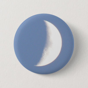Beautiful Waxing Crescent Moon in Daylight Button