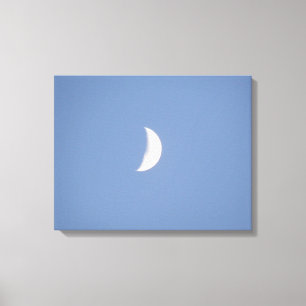 Beautiful Waxing Crescent Moon in Daylight Canvas 