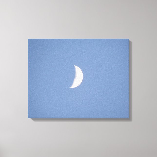 Beautiful Waxing Crescent Moon in Daylight Canvas  (Front)