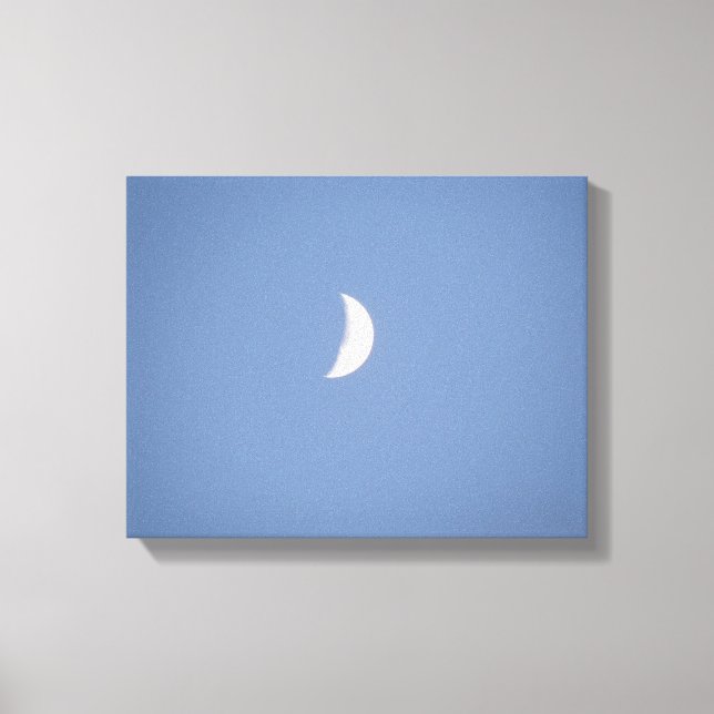 Beautiful Waxing Crescent Moon in Daylight Canvas  Print (Front)