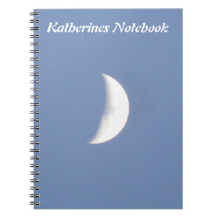 Beautiful Waxing Crescent Moon in Daylight Custom Spiral Notebook