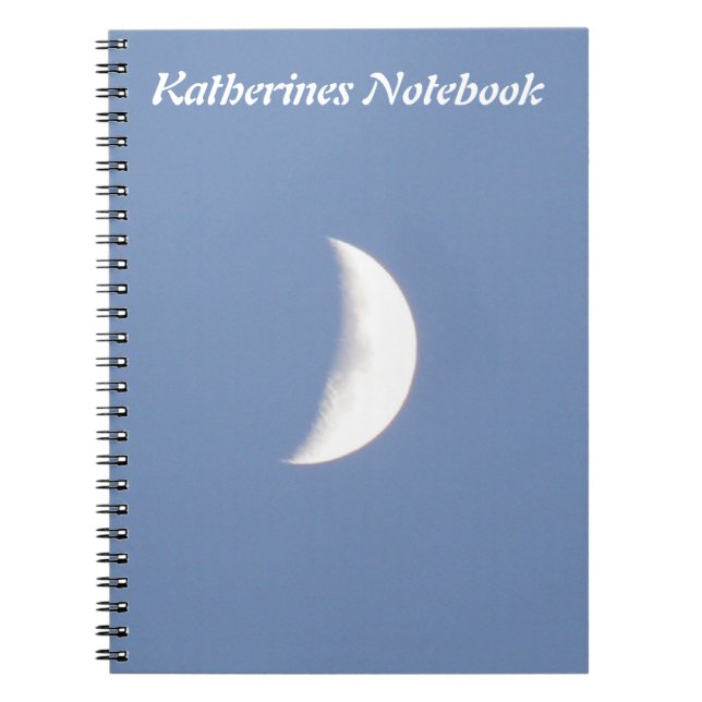 Beautiful Waxing Crescent Moon in Daylight Custom Spiral Notebook (Front)