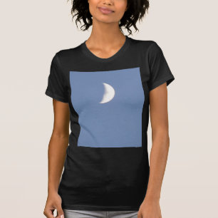 Beautiful Waxing Crescent Moon in Daylight Ladies T-Shirt