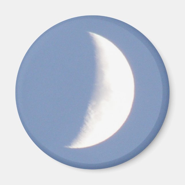Beautiful Waxing Crescent Moon in Daylight Magnet (Front)