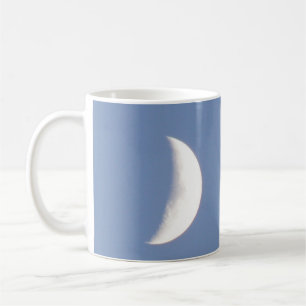Beautiful Waxing Crescent Moon in Daylight Mug