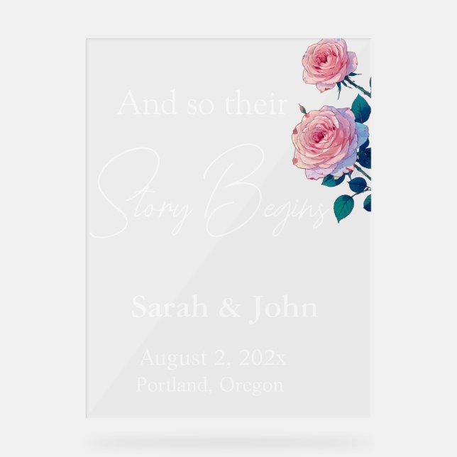 Beautiful wedding Acrylic Sign (Front)