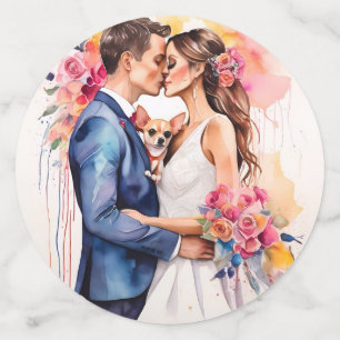 Beautiful Wedding Couple with Cute Funny  Confetti