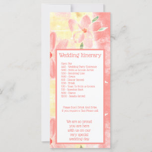 Beautiful Wedding Day Table Itinerary